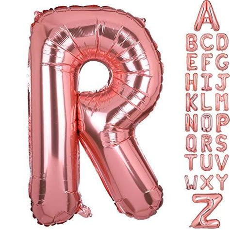 40 Inch Large Letter R Foil Balloons Rose Gold Alphabet Mylar Balloon