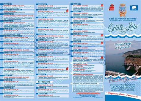 Estate Blu 2019 Il Programma Completo PIANO DI SORRENTO