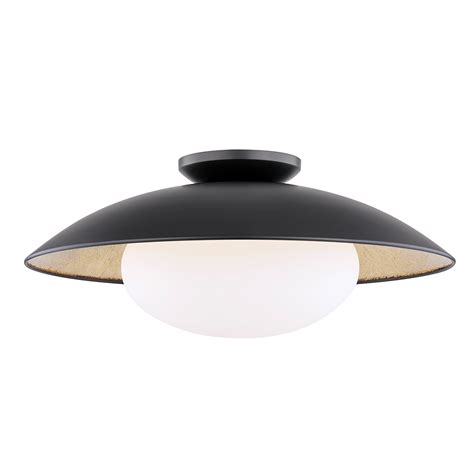 Cadence 1 Light Large Semi Flush By Mitzi Flush Mounts Hvl H368601l Blkgl France And Son