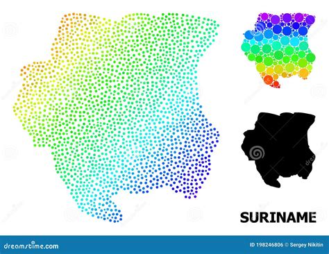 Vector Spectrum Gradient Dot Map of Suriname Stock Vector ...