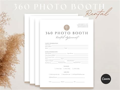 360 Photo Booth Contract Template Photo Booth Template Video Booth