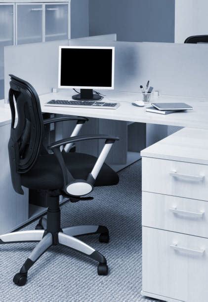 Desk Neat Office Interior Cubicle Stock Photos Pictures And Royalty Free