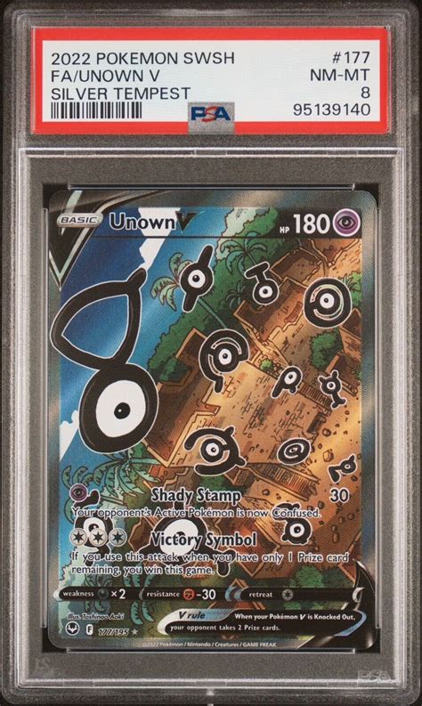 Unown V Alternate Full Art Swsh Sword Shield Silver