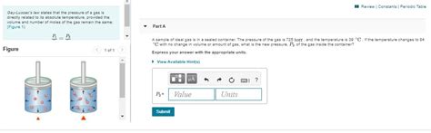 Solved Gay Lussacs Law States That The Pressure Of A Gas Is Chegg