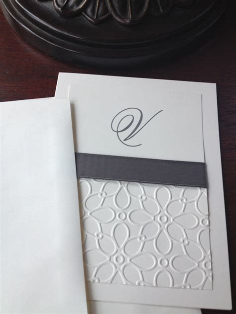 Personalized Blank Notecards Embossed Stationery Initial