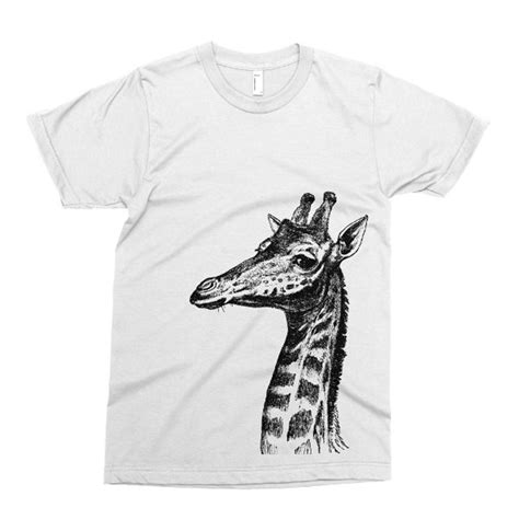 Giraffe Tshirt Printed On Soft Ringspun Cotton Giraffe T Etsy