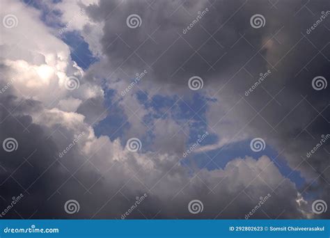 The Perspective Of Nimbus Clouds In The Blue Sky Stock Image Image Of