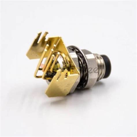 M Right Angle Pcb Connector Pin A Coding Panel Mount Male Waterproof