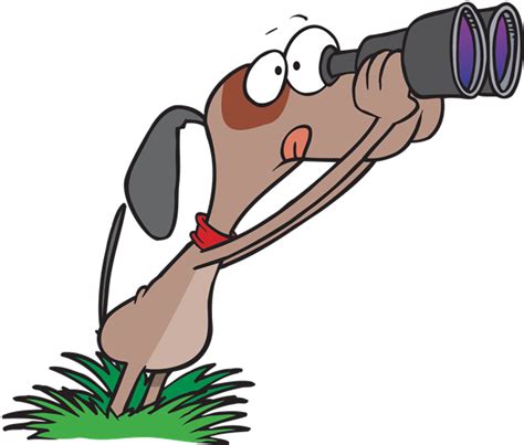 Download Dog Looking Through A Pair Of Binoculars Binoculars Cartoon