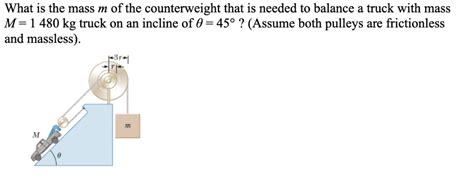 Solved What Is The Mass M Of The Counterweight That Is Needed To Balance A Truck With Mass M 1