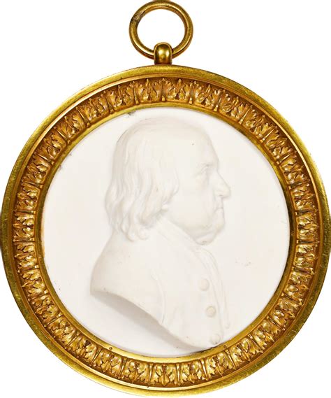 Ca 1790 Benjamin Franklin portrait medallion by Sèvres White