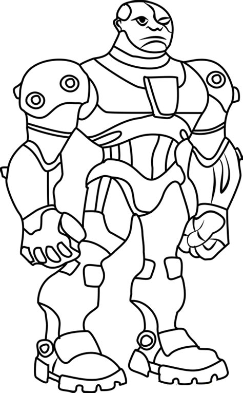 Cyborg Enojado Para Colorear Imprimir E Dibujar Coloringonly