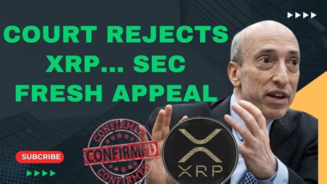 XRP UPDATE Court Rejects XRP SEC Sends Fresh Appeal On XRP Status