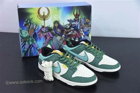 Saint Seiya X Nike Dunk Low Custom White Green Solesnk