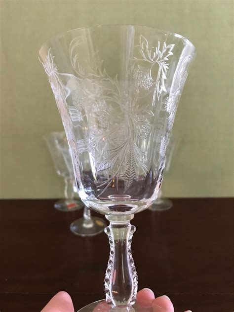 Fostoria Heather Goblets Glass Low Water Goblets Crystal Water