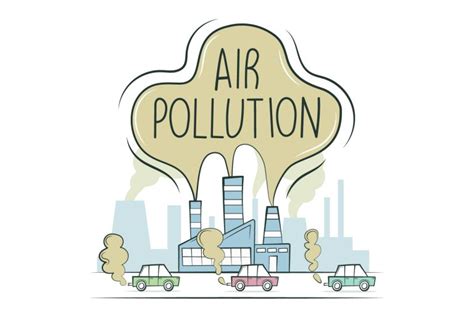 Air Pollution In The City By Factories And Vehicles Concept