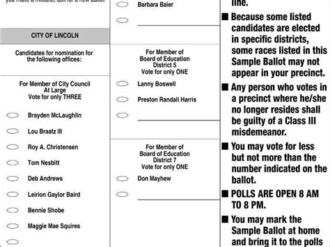 2017 Primary Election Sample Ballot Voters Guide