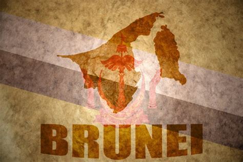 Map Of Brunei On A Old Vintage Crack Paper Stock Image Image Of