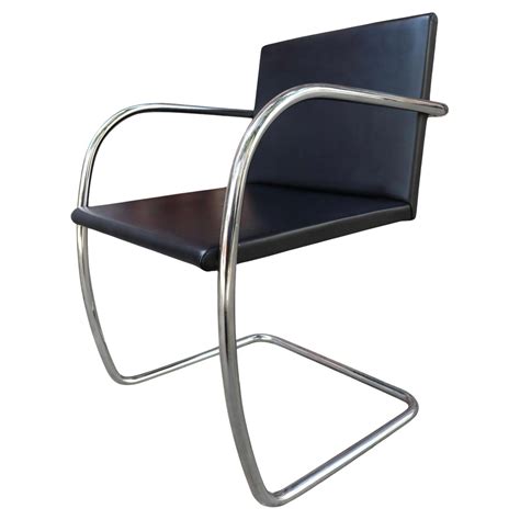 Mies Van Der Rohe For Knoll Stainless Steel Brno Chairs Blue Velvet