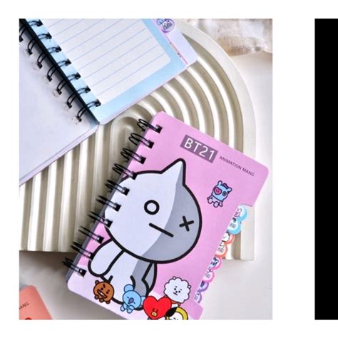 Jual ASEMKAJKT Buku Diary Spiral Motif BT21 BTS Buku Notes Spiral