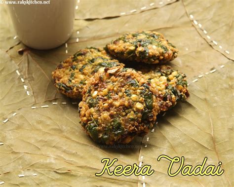 Keerai vadai recipe, paruppu spinach vadai - Raks Kitchen