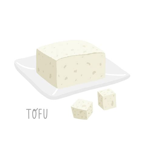 Tofu En Plato De Cerámica Ingrediente Tradicional De La Cocina