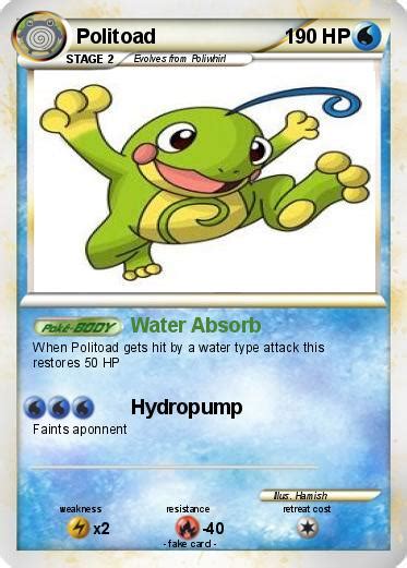 Pokémon Politoad 3 3 Water Absorb My Pokemon Card