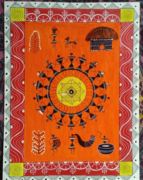 Handmade Warli Painting In Mandala Form Etsy