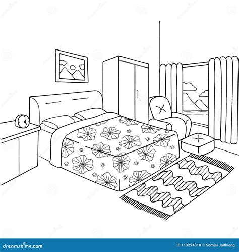 Bedroom Layout Coloring Pages