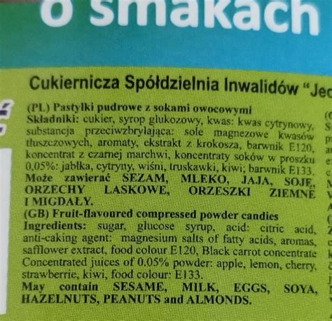 Pastylki Pudrowe O Smakach Owocowych Jedno Kalorie Kj I Warto Ci