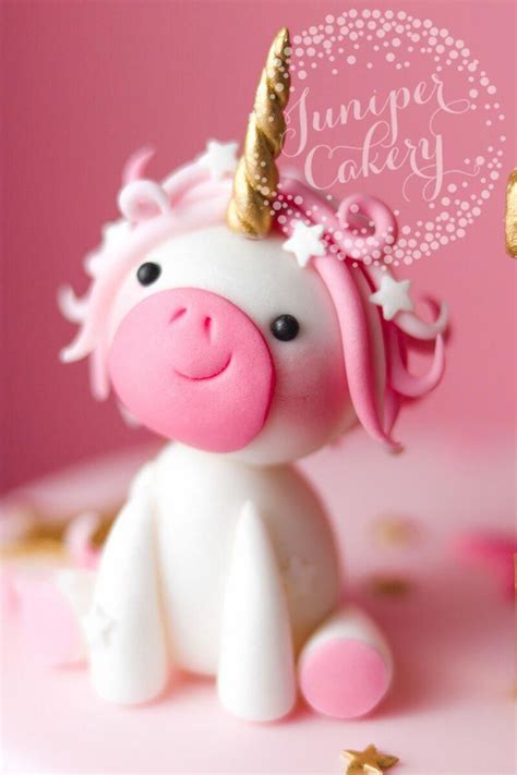 Adorable Pink Fondant Unicorn By Juniper Cakery Fondantcake Unicorn