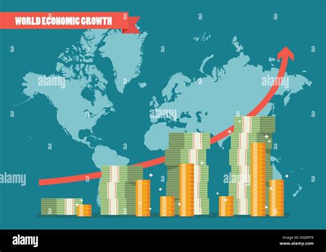 World Economic Growth Infographic Vector Illustration Stock Vector