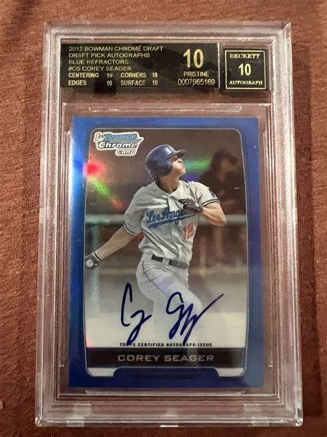 Corey Seager Bowman Chrome Blue Ref Auto Bgs Pristine