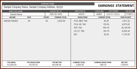 Fake Pay Stub Template Excel - Template 2 : Resume Examples #dP9l7A332R