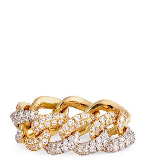 Shay Yellow Gold And Diamond Mini Pav Ring Harrods Us