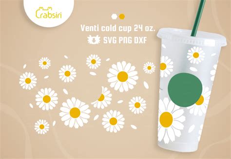 Daisy Venti Cold Cup Oz Svg Crabsiri