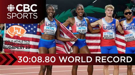 United States Sets World Record In 4x400m Mixed Relay At Worlds Dutch