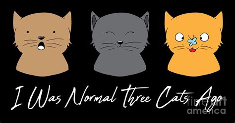 I Was Normal Three Cats Ago Kitten Feline Purr Digital Art By Mister