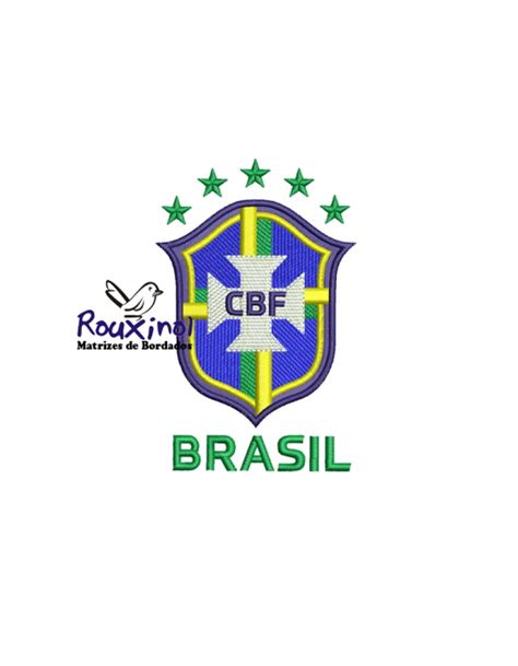 matriz de bordados cbf escudo novo brasão da seleção brasileira