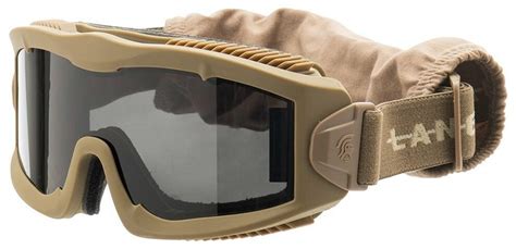 Lancer Tactical Aero Dual Pane Airsoft Goggles Tan W Smoked Lens