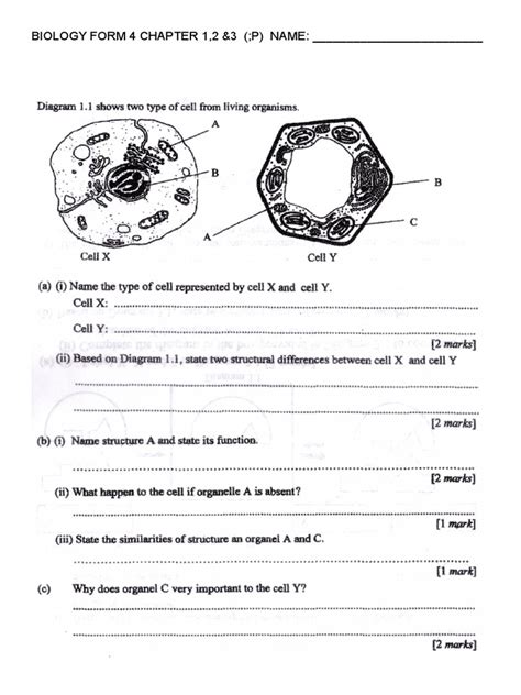 Test Biology Form 4 Chapter 123