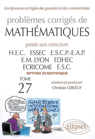 Probl Mes Corrig S De Math Matiques Pos S Aux Concours Hec Essec By