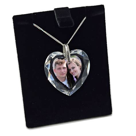 Collier Pendentif En Cristal C Ur Personnalisable Photo