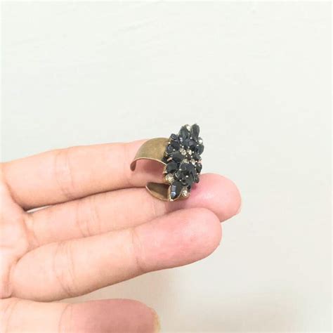 ancient ring bronze color authentic black stone vintage bronze ring