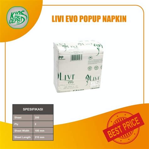 Promo Tissue Livi Evo Premium Pop Up Napkin S Tisu Meja Makan