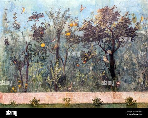 Roma Italia Affresco Raffigurante Scene Di Un Giardino Di Villa Livia