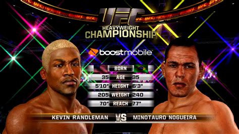 Ufc Undisputed Gameplay Minotauro Nogueira Vs Kevin Randleman Youtube