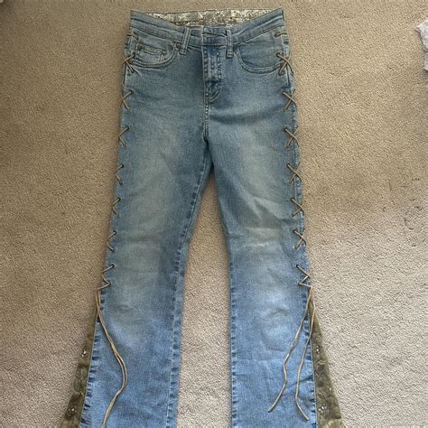 Vintage Y2k Mudd Low Rise Bootcut Lace Up Suede Depop