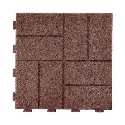 Vigoro 16 In X 16 In X 58 In Red Interlocking Rubber Paver 75 Pack