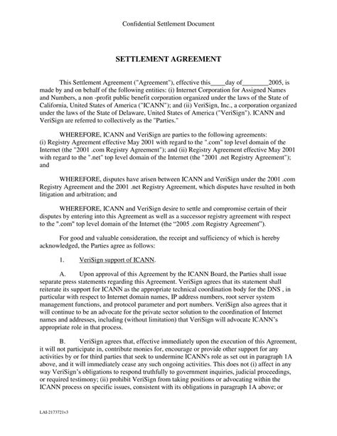 Free Printable Settlement Agreement Templates Word Pdf Marital Divorce